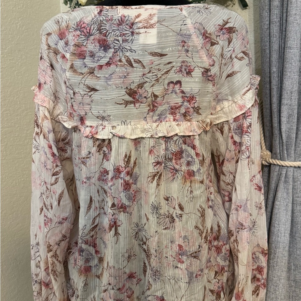 NEW Lovestitch Floral Double Long Sleeve Peasant Top Size Medium M - NEW - NWT - Picture 4 of 6